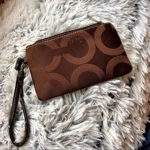 SOLD Like New Coach Brown wristlet